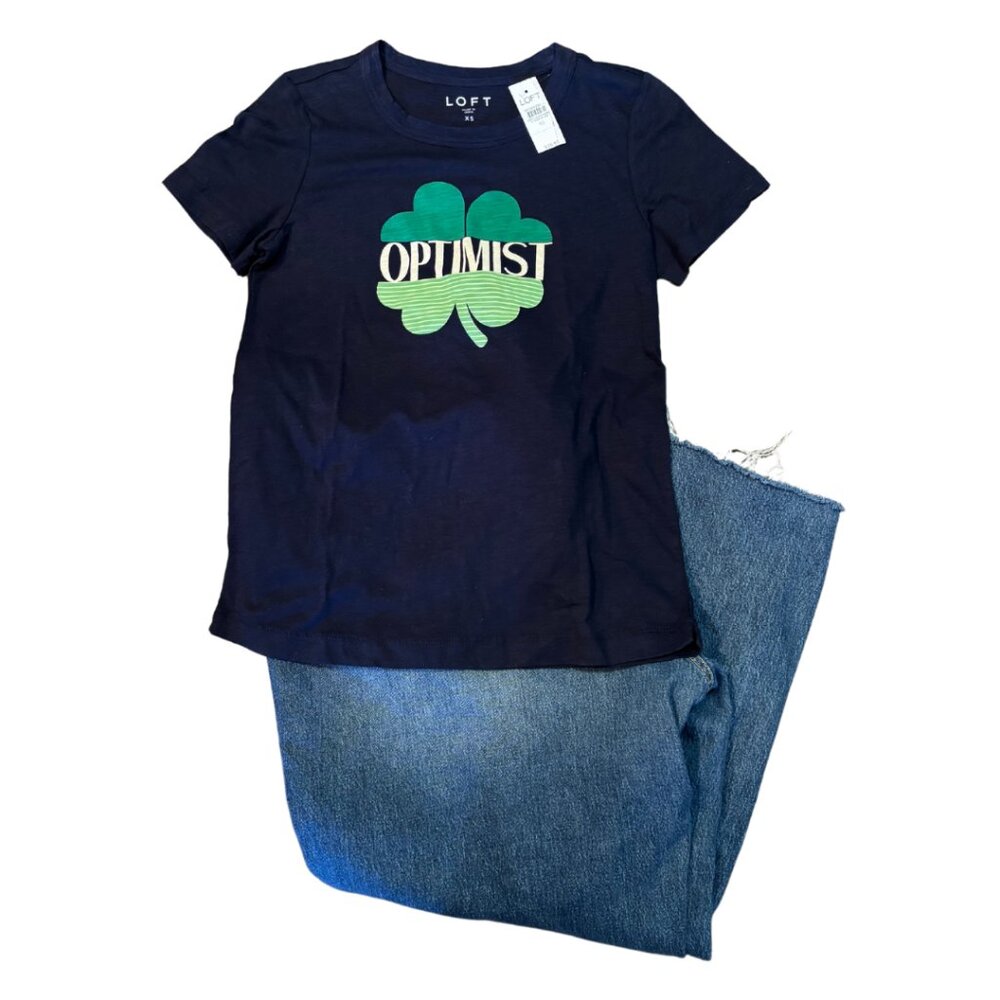 NWT - LOFT Optimist Clover Everyday Crew Tee